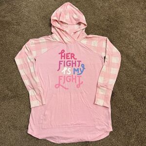 Breast Cancer Awareness LuLaRoe Women’s Pink Hoodie Size S Her Fight Is My Fight